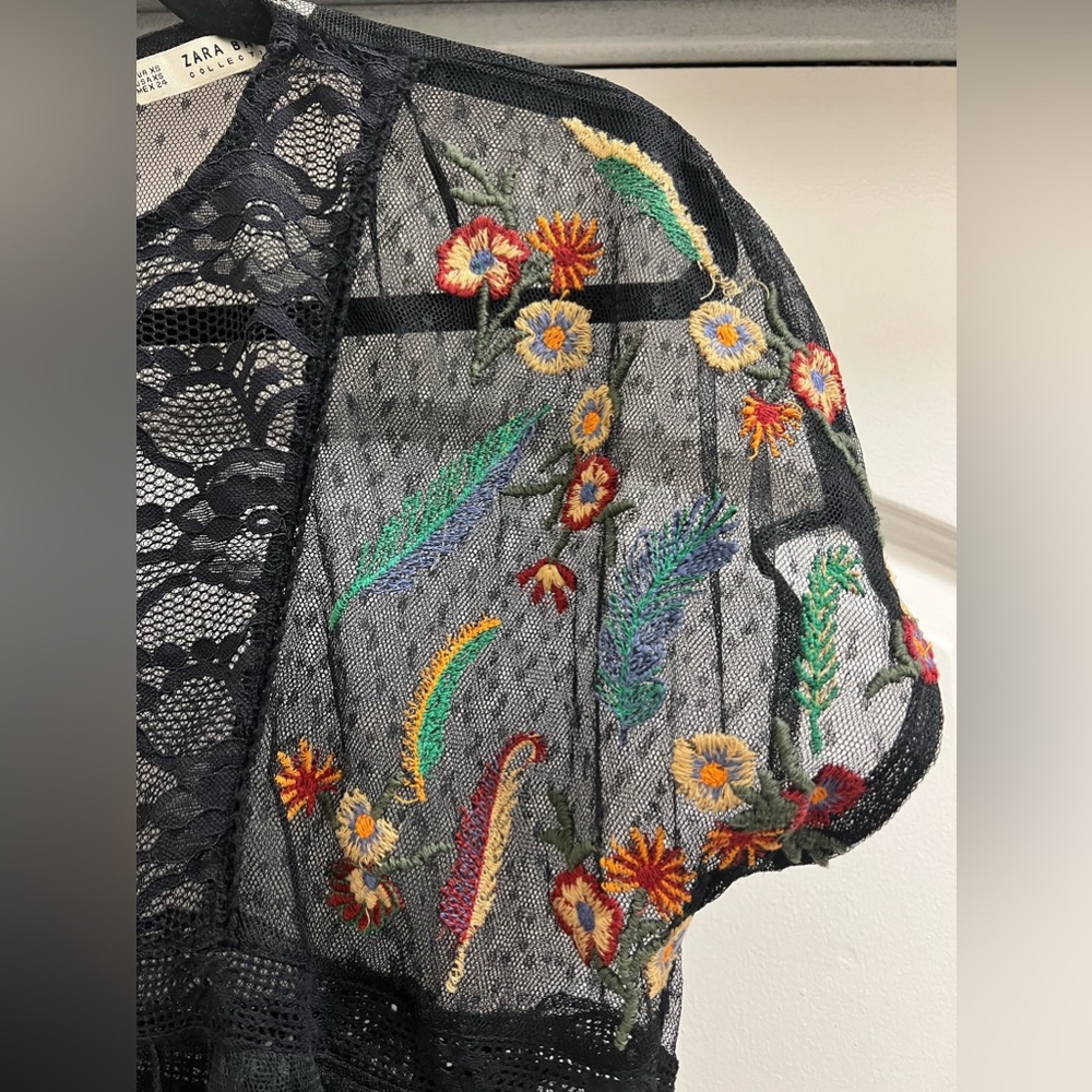 Zara Floral Lace Embroidered Top - Picture 3 of 7